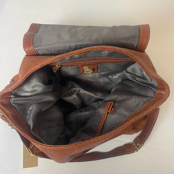 Vince Camuto Brown Snake like Leather Purse - Picture 7 of 15